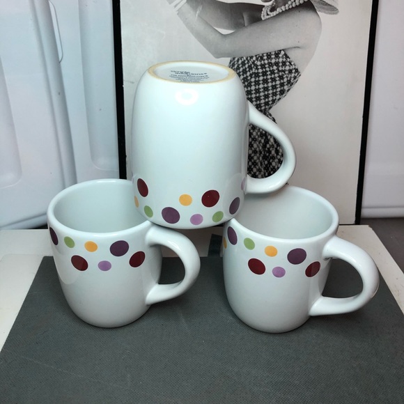 PAMPERED CHEF SIMPLE ADDITIONS DOTS MUG SET of 3 - Picture 2 of 10